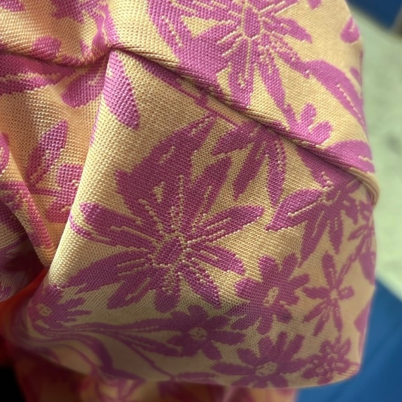 Zara Flared Jacquard’s pants Size L. floral stretchy  #100 - Picture 10 of 10